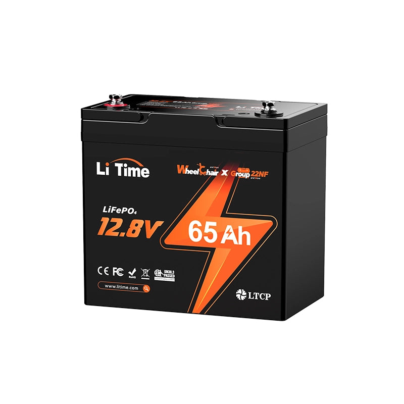 LiTime 12V 65Ah Group 22NF Deep Cycle Lithium-Batterie Rollstuhl Schwergewicht und Mobilitätsscooter