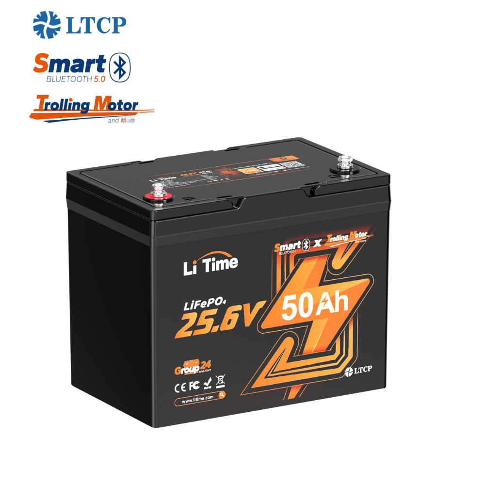 24V 50Ah Bluetooth Low-Temp Schutz Deep Cycle Lithium Batterie für Elektromotor-Boote