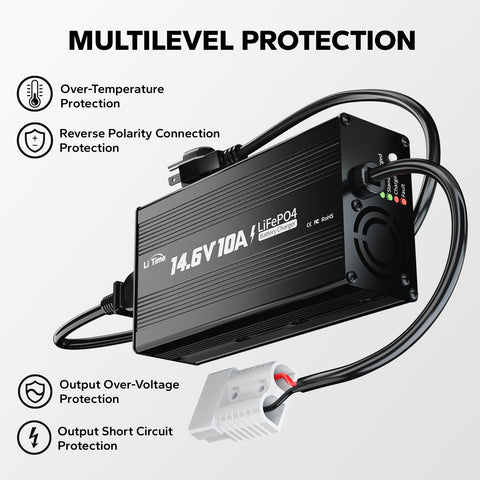 LiTime 14.6V 10A Lithium Batterieladegerät für 12V LiFePO4 Lithium Batterie