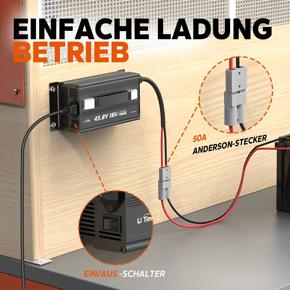 LiTime 36V/43.8V 18A Lithium Batterieladegerät