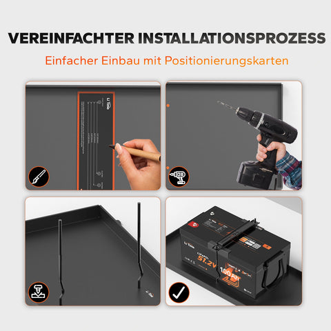 LiTime Schwerlast-Batteriehalterungsset für Golfwagen mit Klemmen und Bolzen