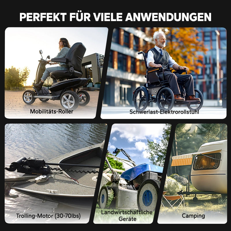 LiTime 12V 65Ah Group 22NF Deep Cycle Lithium-Batterie Rollstuhl Schwergewicht und Mobilitätsscooter