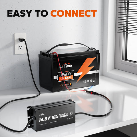 LiTime 12V 10A Lithium-Bordbatterieladegerät IP65 Wasserdicht