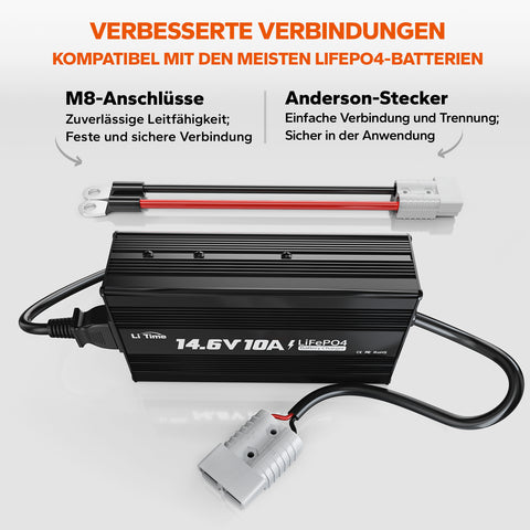 LiTime 14.6V 10A lithium battery charger for 12V LiFePO4 lithium battery