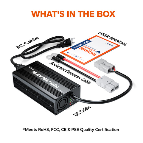 LiTime 14.6V 10A Lithium Batterieladegerät für 12V LiFePO4 Lithium Batterie