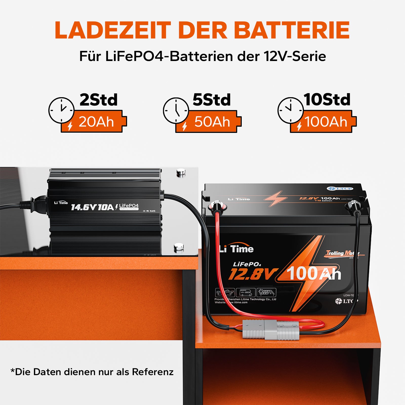 LiTime 14.6V 10A Lithium Batterieladegerät für 12V LiFePO4 Lithium Batterie