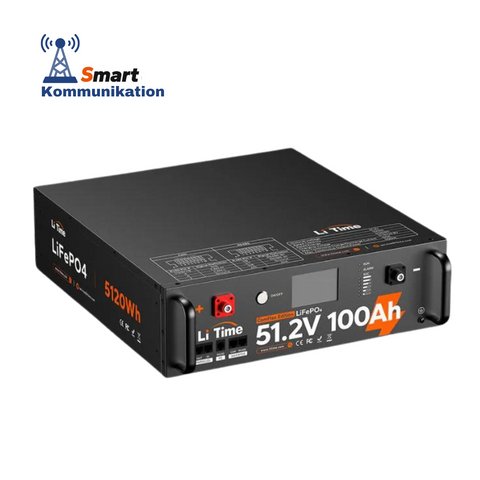 ⚡70€ Rabatt⚡LiTime Smart ComFlex 5,12kWh LiFePO4 Solarbatterie mit BMS - 3U Rack, bis 81,92kWh