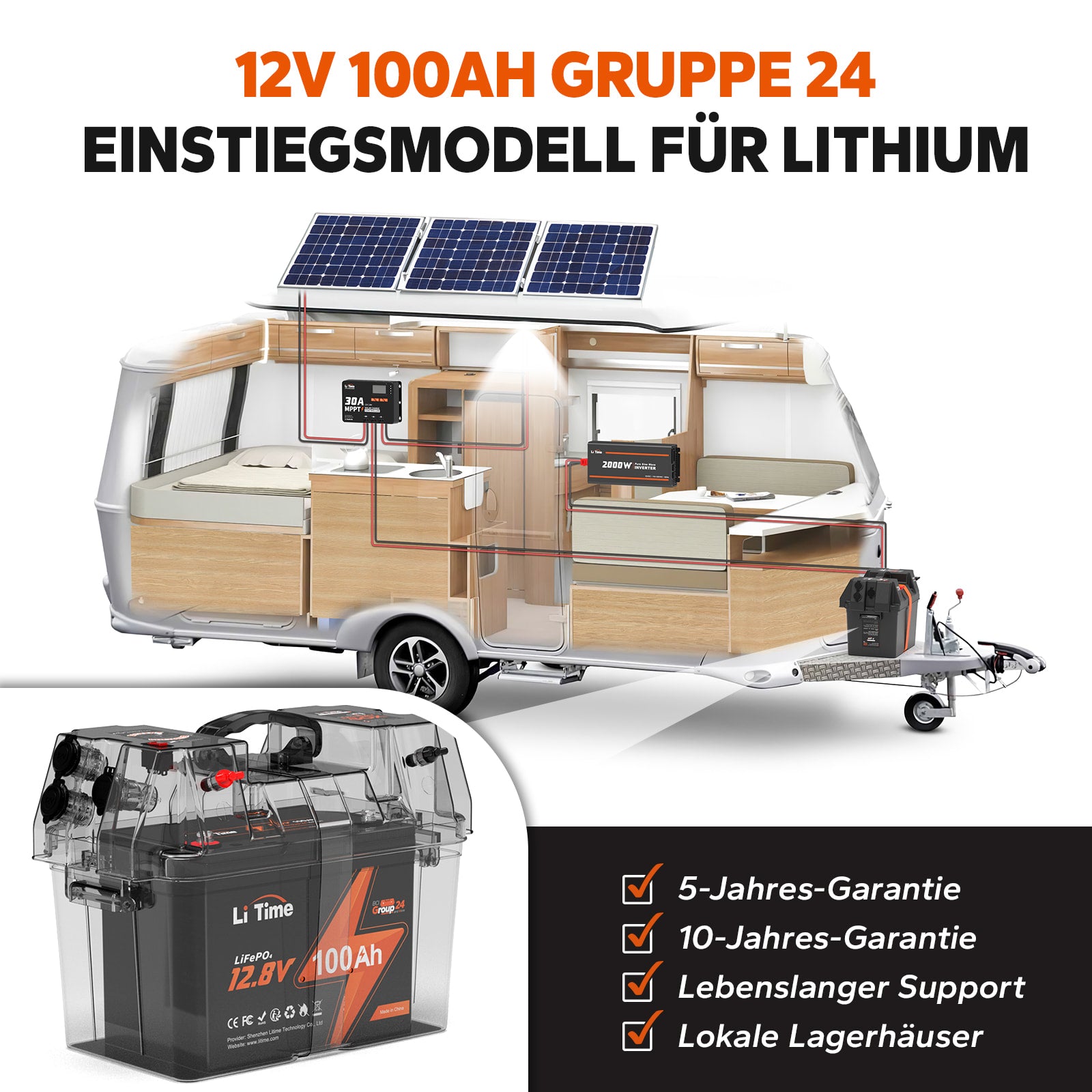 Wohnmobil umrüsten auf 12V 100Ah Lithium Batterie