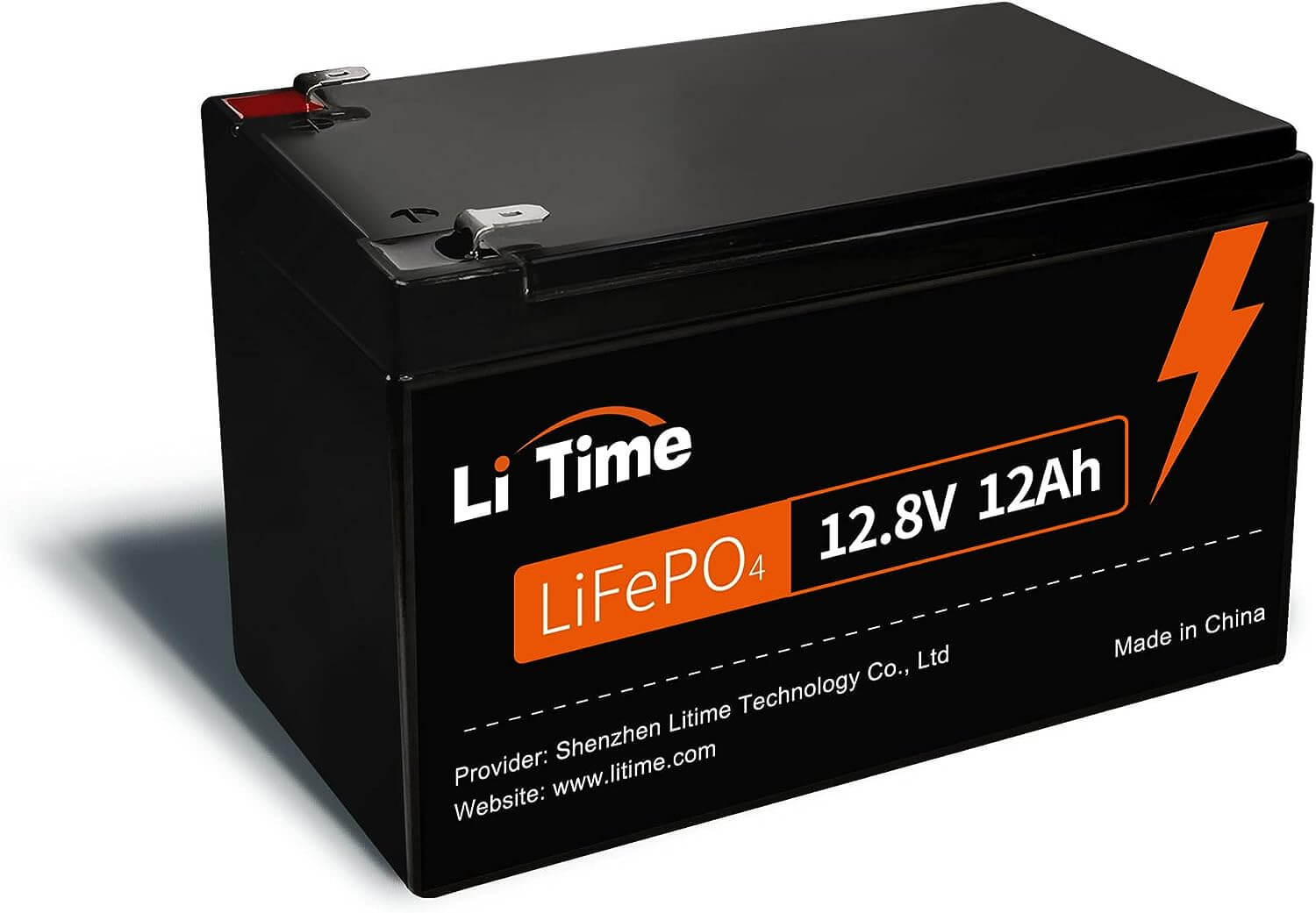 LiTime 12V 12Ah LiFePO4 Batterie, Eingebautes 12A BMS 153,6W