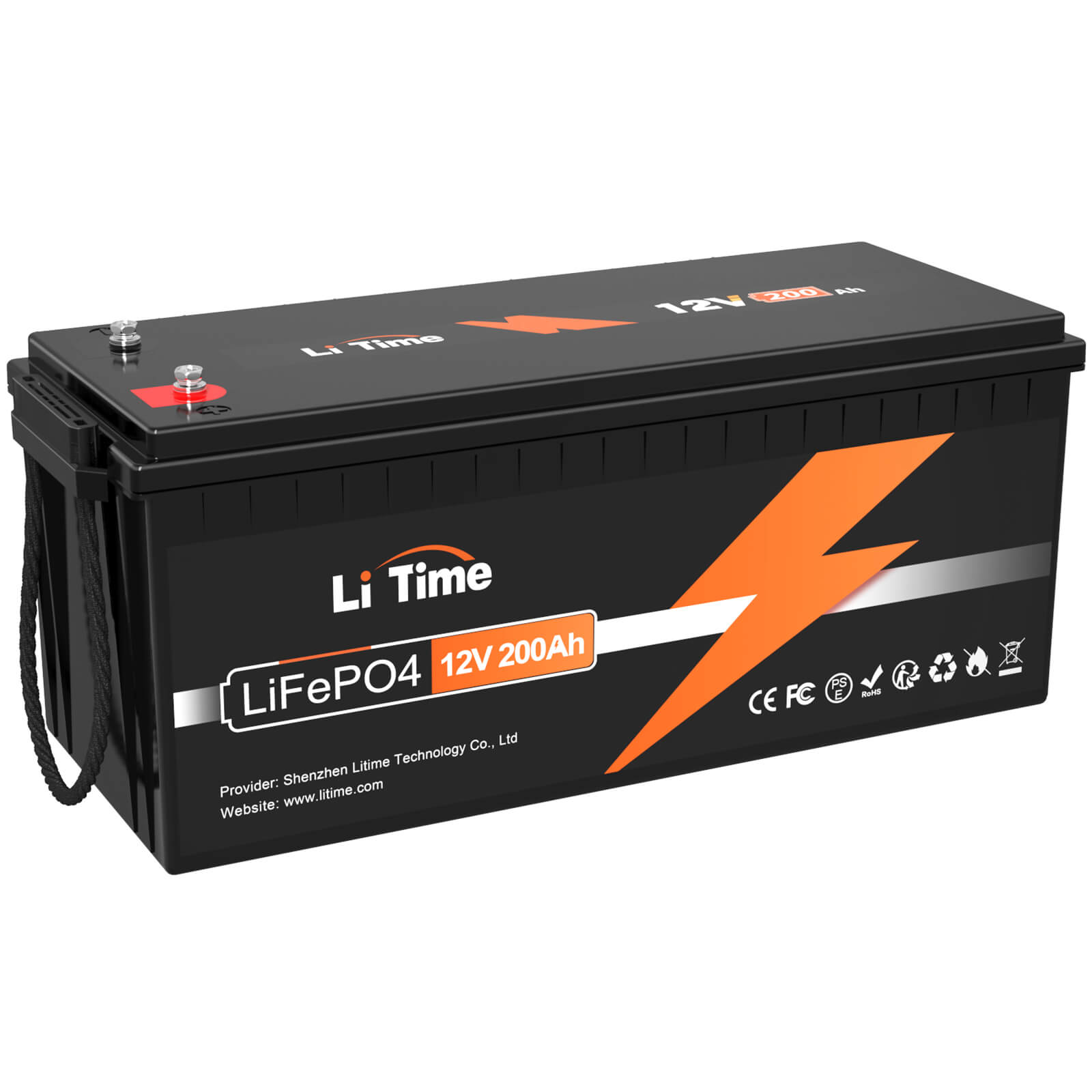 LiTime LiFePO4 200Ah Plus 12V Lithium Batterie Eingebautes 200A