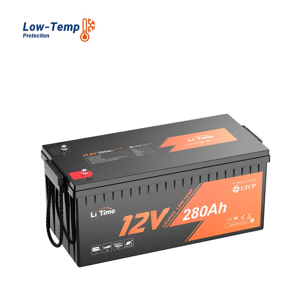 LiTime 12V 280Ah Plus Low-Temp Schutz Deep Cycle LiFePO4 Batterie - 200A BMS