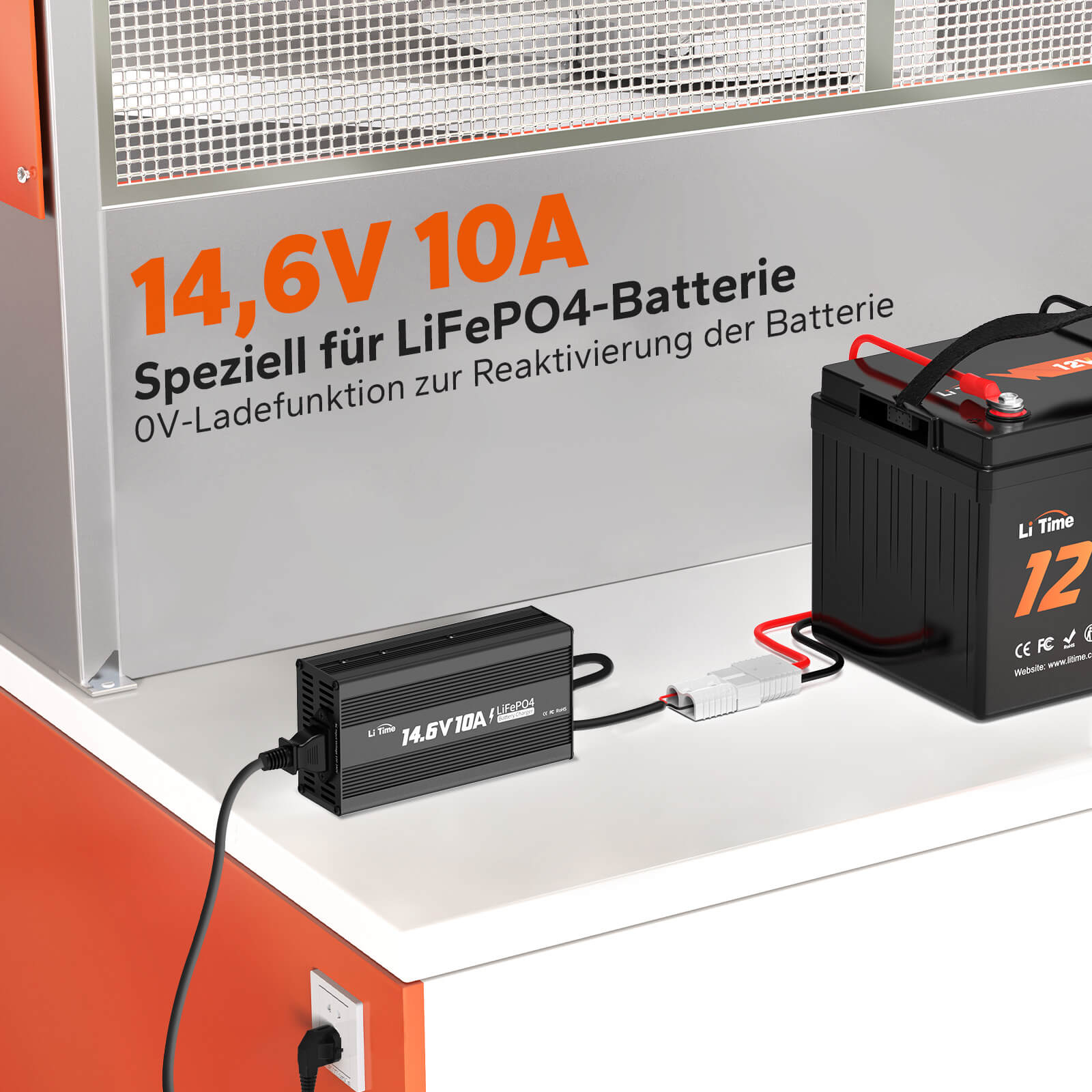 [Vorbestellung] LiTime 14.6V 10A Lithium Batterieladegerät für 12V LiFePO4 Lithium Batterie