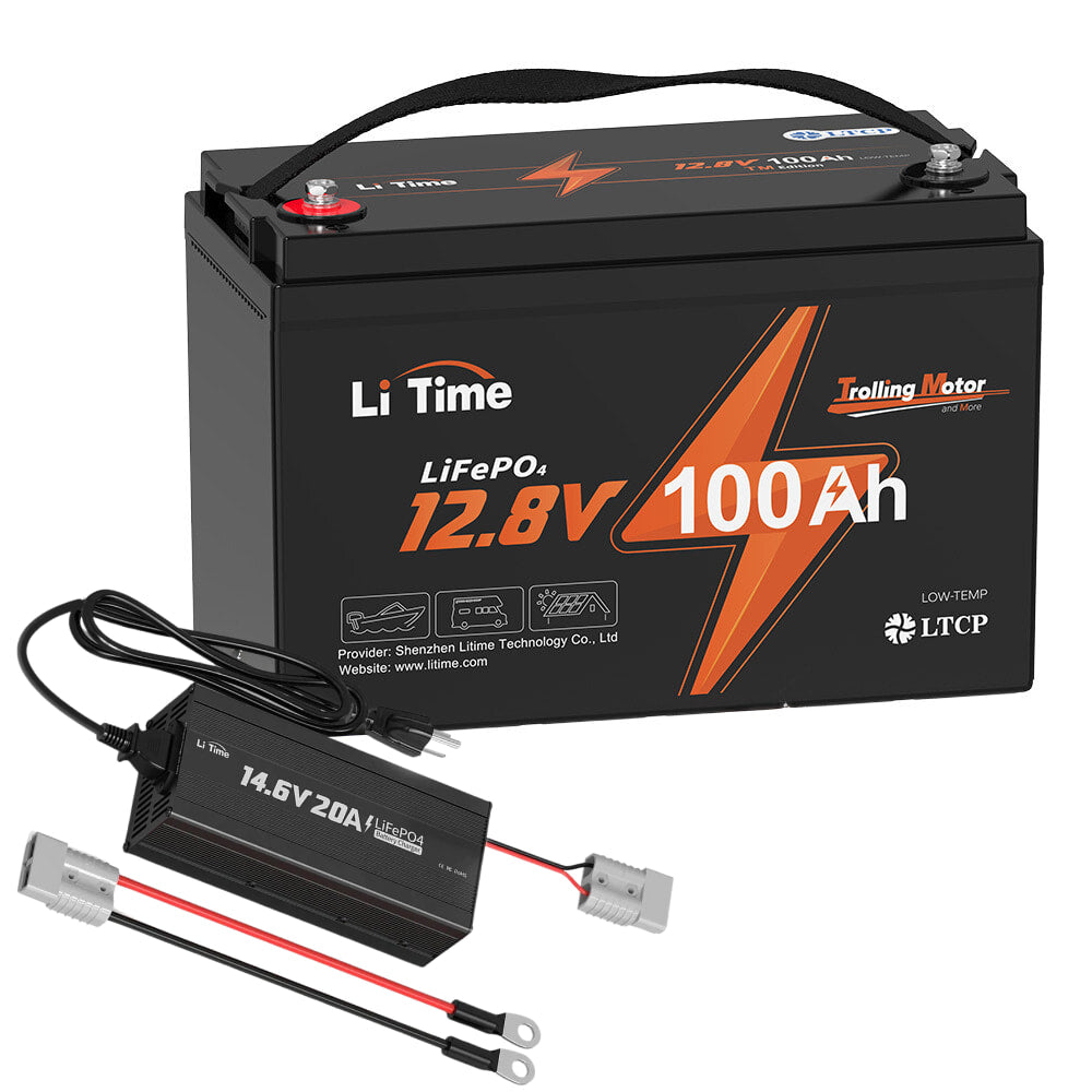 ⚡Niedrigster Preis: €269,99⚡LiTime 12V 100Ah TM LiFePO4-Bootsbatterie mit Tieftemperaturschutz für Elektromotoren