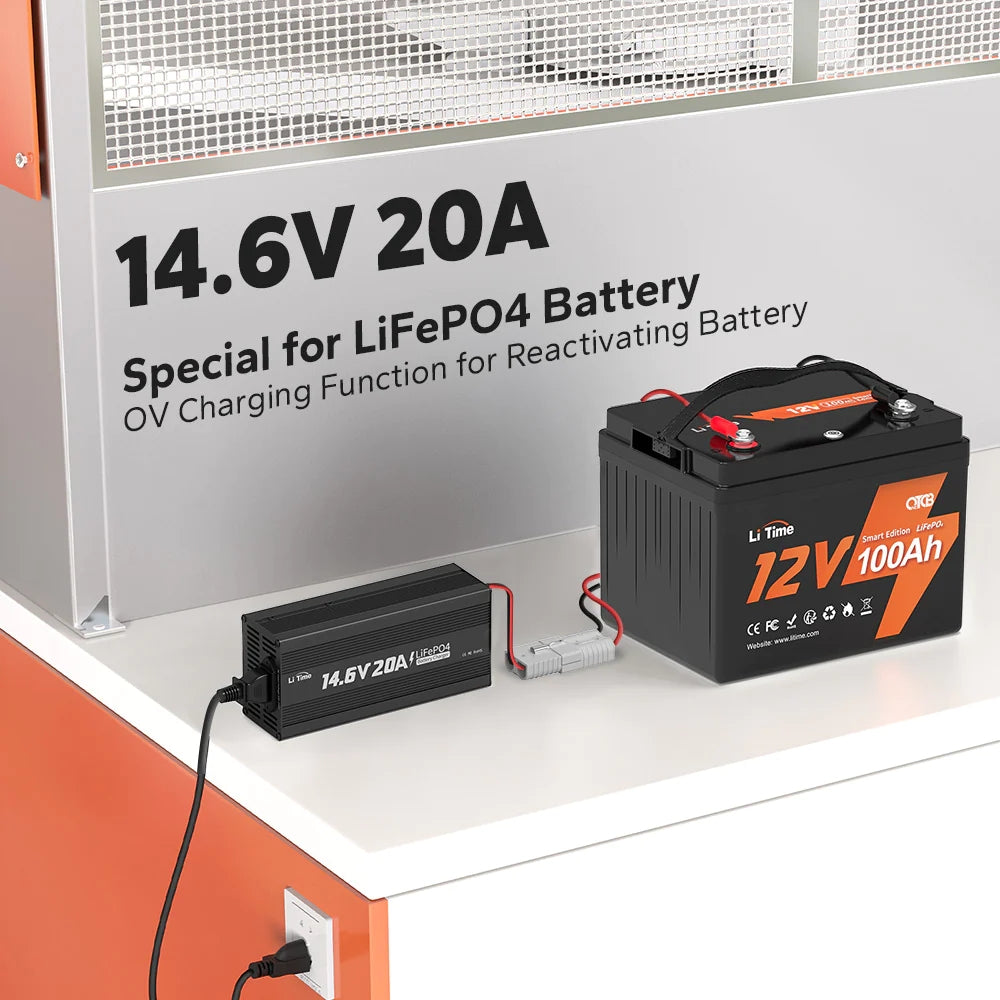 LiTime 14.6V 20A Lithium Batterieladegerät für 12V LiFePO4 Lithium Bat –  LiTime-DE
