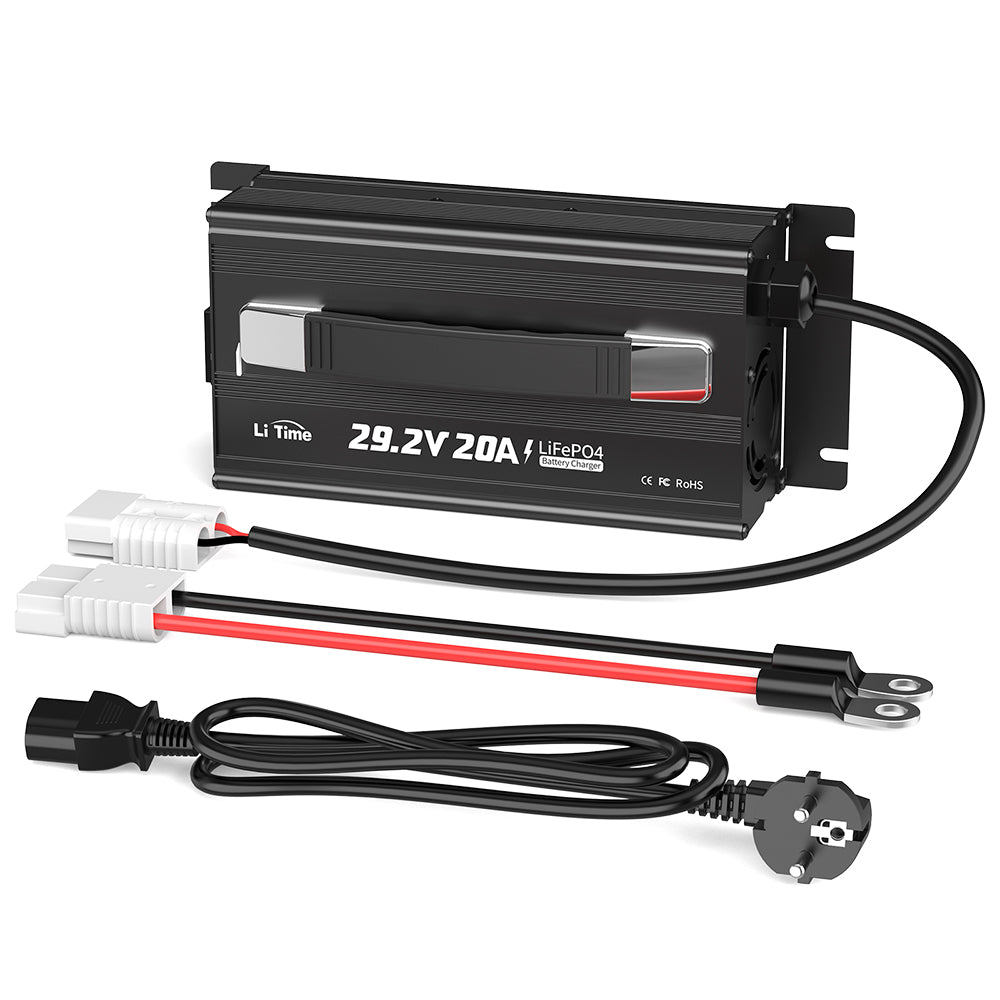 Ładowarka akumulatorów litowych LiTime 29,2 V 20 A do akumulatorów litowych LiFePO4 24 V