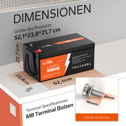 4 pack LiTime 12V 300Ah Batterien & 1x kostenloses 14.6V 20A Ladegerät